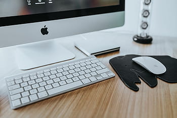 branco, computador imac de maçã, mousepad de elefante, Apple branco, Apple iMac, computador, elefante, mousepad, iMac, Apple, teclado