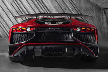 Červené, Černá, auto, luxusní sportovní auto, lamborghini, automobil, zadní, moderní, italština, Rychlost, styl