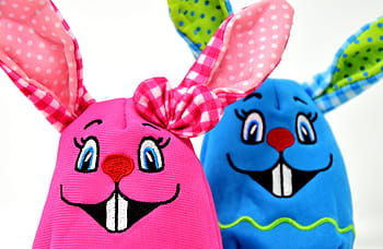 rosa, blu, orientale, pupazzo di coniglio, Pasqua, coniglietto di Pasqua, colorato, colore, lepre, primavera, decorazione di Pasqua