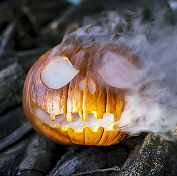 jack, 'o, lantern, smoke, halloween, spooky, jack-o-lantern, pumpkin, autumn, fall, scary