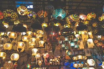 lamps, lights, Grand Bazaar, shop, market, Istanbul, Turkey