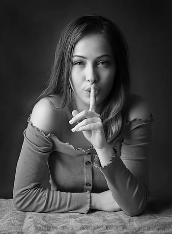 girl, mystery, the silence, cover, a woman, mysterious, woman, beauty, portrait, sign, finger