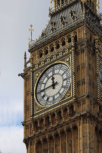 tower, clock, architecture, church clock, steeple, england, london, cross, ornamental, gold, brown