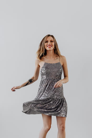 Baile, fiesta, celebración, fiesta de año nuevo, año nuevo, vestido, lentejuelas, feliz, alegre, mujer, celebrando