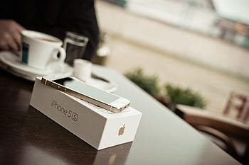 新しい、 iphone 5、 5 s、 カフェ、 iPhone 5S、 ゴールド、 ボックス、 コーヒー、 iphone、 開梱、 人々