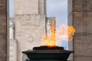 rosario, santa fe, argentina, monument, flag, fire