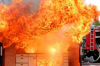 fire, feuerloeschuebung, kitchen fire, flame, water, darting flame