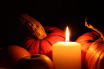 valkoinen, kynttilälyhty, kynttilä, vieressä, kurpitsat, kurpitsa, halloween, syksy, valo, halloween kuerbis, ilta